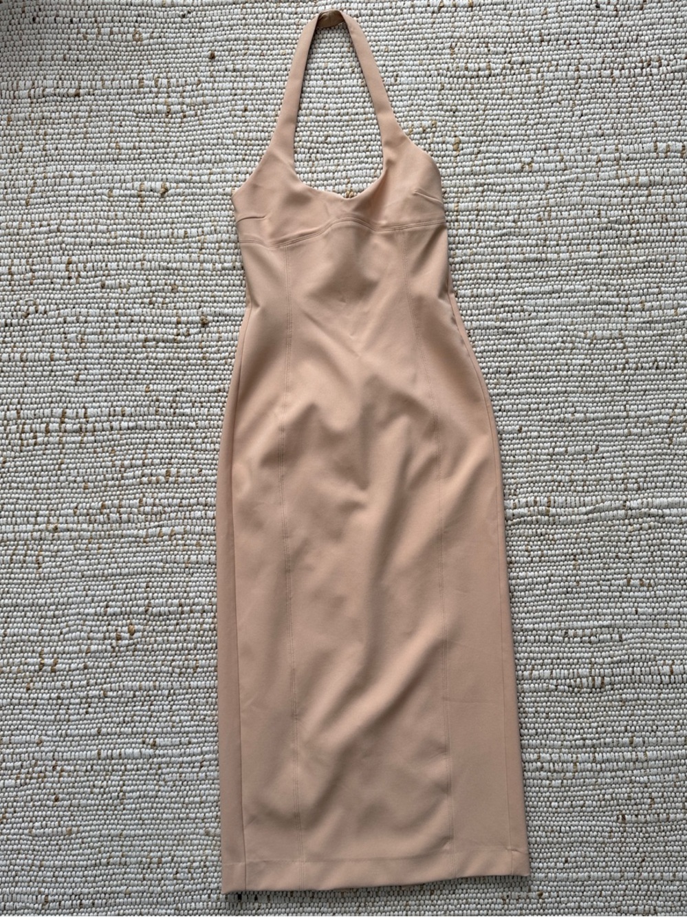 Zara Nude Halter Midi Dress